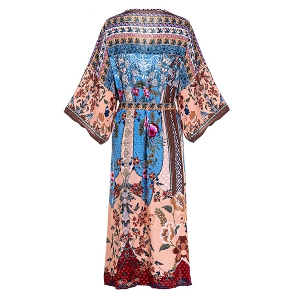 SOLD OUT Boho Floral Muti Color Kimono Robe - Picture 7 of 8